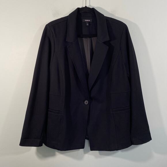Torrid Women Black One Button Knit Blazer Size 2 (18/20) Business/ Work - Picture 1 of 8